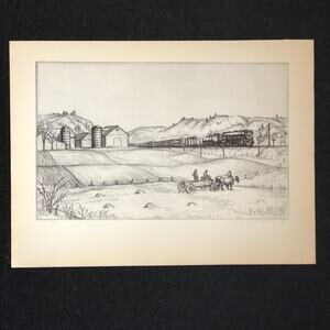 Andrew Butler "New England Scene" Art 1930s Print Treasury Collection Sketch Vtg